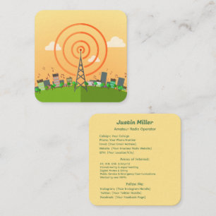 Carte De Visite Carré Radio amateur