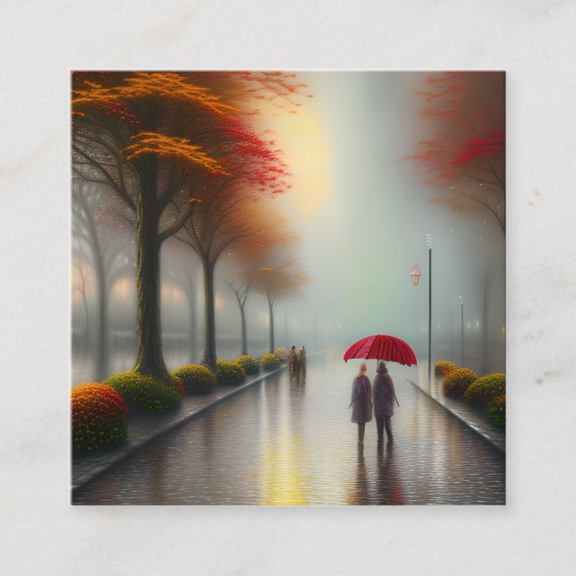 Carte De Visite Carré Rainy Day Graphic (Devant)