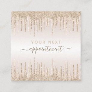Carte De Visite Carré Rappel de rendez-vous pour Parties scintillant de 