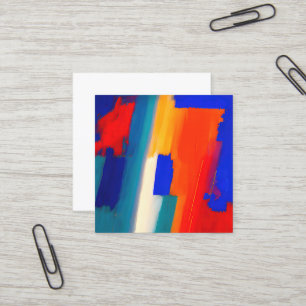 Carte De Visite Carré "Raspberry Rhapsody" Art Abstrait