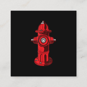 Carte De Visite Carré Red Graphic Fire Hydrant Pompier Cadeaux de travai