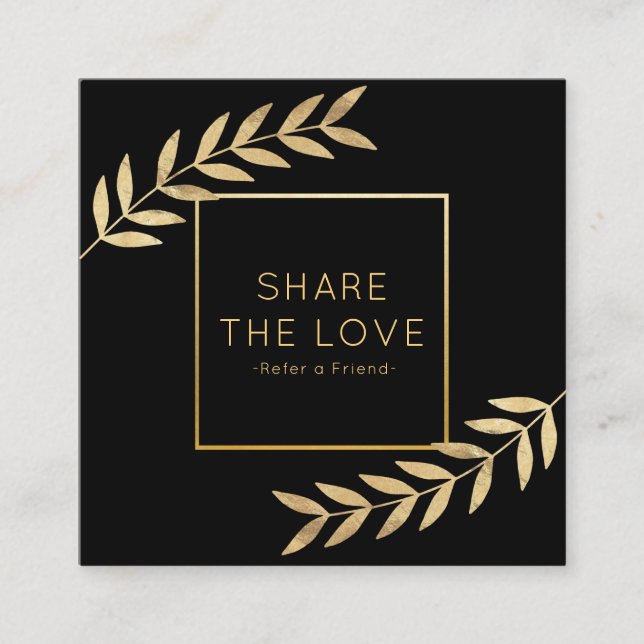 Carte De Visite Carré Référer un Salon de référence pour les feuilles d' (Devant)