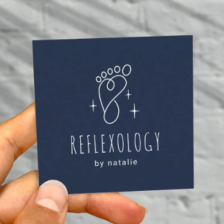 Carte De Visite Carré Réflexologie du pied Massage Thérapie du pied SPA 