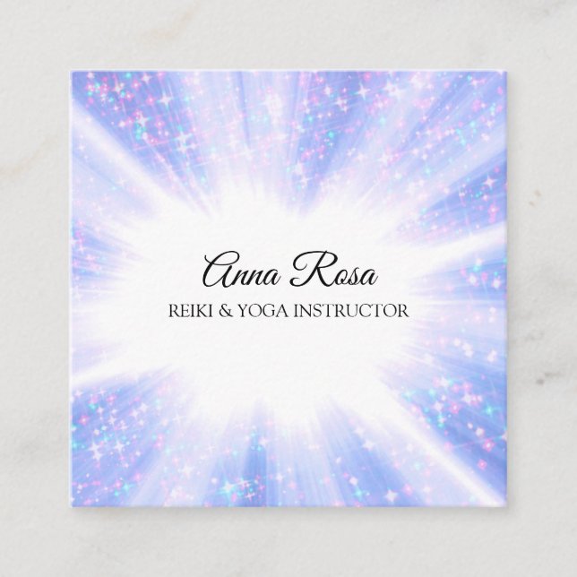 Carte De Visite Carré *~* Reiki Energy Healing Rays Light Worker (Devant)
