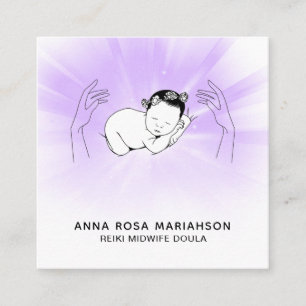 Carte De Visite Carré *~* Reiki Midwife Coach Doula