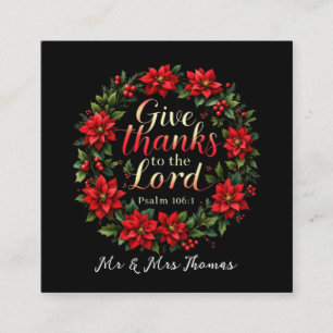 Carte De Visite Carré Remercie le Seigneur d'accepter la Gratitude et la