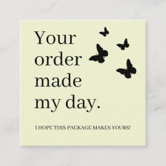 Carte De Visite Carré Remerciement de Petite Entreprise pour la Fidélité