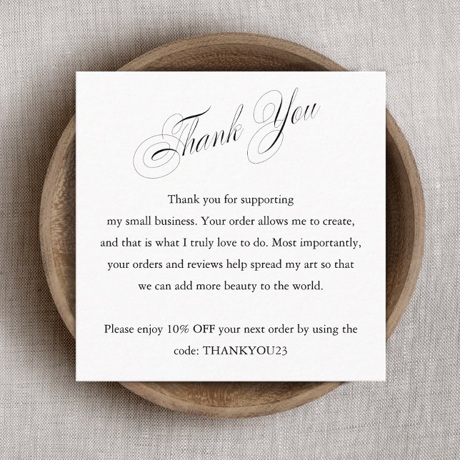 Carte De Visite Carré Remise sur le Merci d'appréciation du client B (Créateur téléchargé)