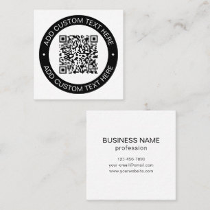 Carte De Visite Carré Remplacez par votre propre code QR ou image téléch