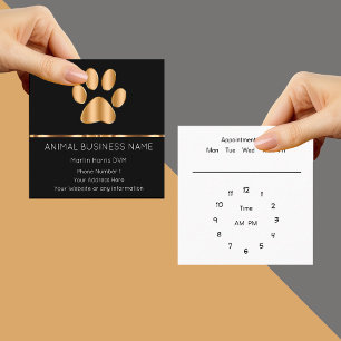 Carte De Visite Carré Rendez-vous au cabinet vétérinaire de style chic