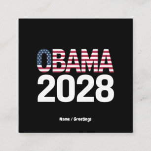 Carte De Visite Carré Réparons cela, Obama pour le président 2028