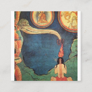 Carte De Visite Carré Représentation Bouddhiste Tibétaine Du Tummo