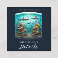 Requins & Poissons Aquarelle Aquatique Mariage Aqu
