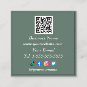 Carte De Visite Carré Réseau social Code QR Logencer Influenceur Sage Gr