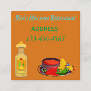 Carte De Visite Carré Restaurant mexicain