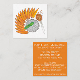 Carte De Visite Carré Restaurant thaïlandais Mango Stico Rice Dessert
