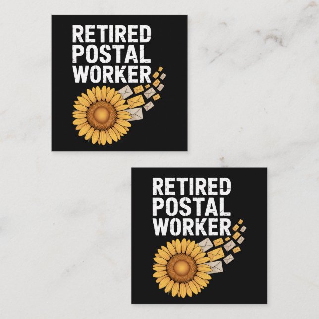 Carte De Visite Carré Retired Postal Worker (Devant / Derrière)