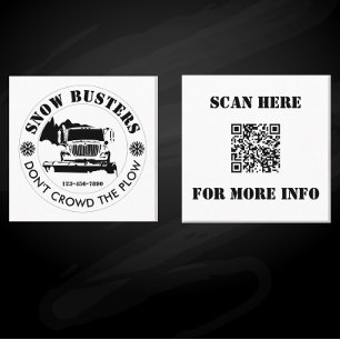 Carte De Visite Carré Retrait de neige entreprise Ajouter votre logo per