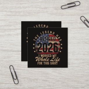 Carte De Visite Carré Retraité J'ai Travaillé Toute Ma Vie Pour Cela