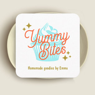 Carte De Visite Carré Retro Cupcake Baker