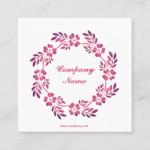 Carte De Visite Carré Rétro élément floral