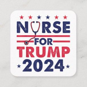 Carte De Visite Carré Retro Nurses For Trump 2024 America Stars Drapeau 