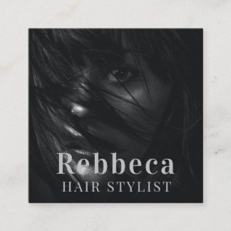 Carte De Visite Carré Retro Personnaliser le coiffeur photo