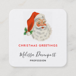 Carte De Visite Carré Rétro Vintage Jolly Santa Claus de Christmas