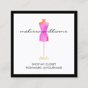 Carte De Visite Carré Robe Rosée Mannequin Poshmark Vendeur