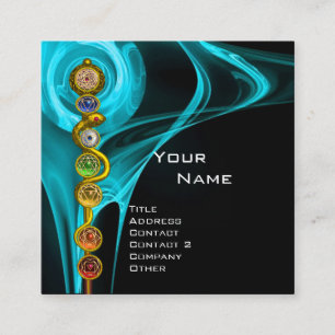 CARTE DE VISITE CARRÉ RODE D'ASCLEPIUS,7 CHAKRAS, YOGA, ÉNERGIE SPIRITUE
