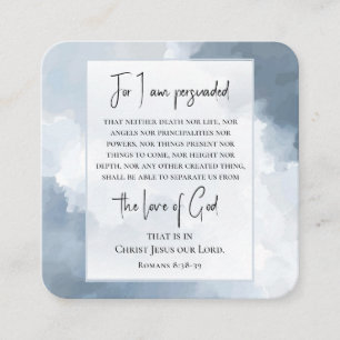 Carte De Visite Carré Romains 8:38-39 Amour de Dieu Bible Verse Chrétien