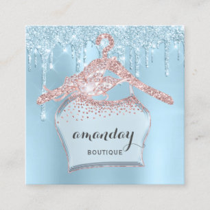 Carte De Visite Carré Rose Closet Cloth Hanger Dress Boutique Drives