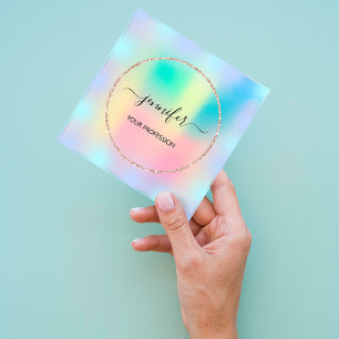 Carte De Visite Carré Rose de maquillage professionnel Blue Ombré