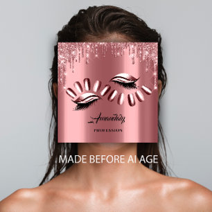 Carte De Visite Carré Rose de rendez-vous pour manucure de maquillage pr