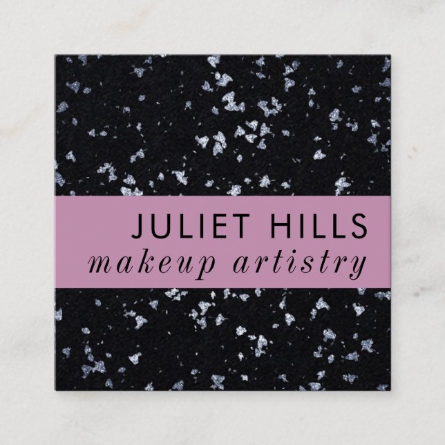 Carte de visite Carré rose et noir (Devant)