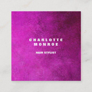 Carte De Visite Carré Rose féminin professionnel minimaliste moderne de