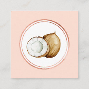 Carte De Visite Carré Rose Gold et rose Planificateur d'événements Socia