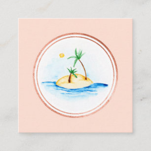 Carte De Visite Carré Rose Gold et rose Planificateur d'événements Socia