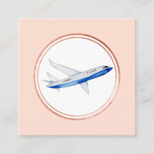 Carte De Visite Carré Rose Gold et rose Planificateur d'événements Socia