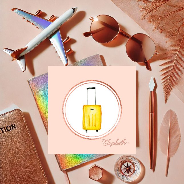 Carte De Visite Carré Rose Gold et rose Planificateur d'événements Socia (Rose Gold and Pink Event Planner Social Media Icon Square Business Card)