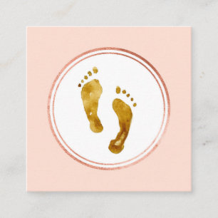 Carte De Visite Carré Rose Gold et rose Planificateur d'événements Socia