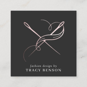 Carte De Visite Carré Rose Gold fait main  Aigle et filetage