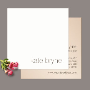 Carte De Visite Carré Rose professionnel blanc simple et moderne Gold Ba