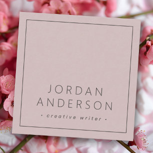 Carte De Visite Carré Rose taupe de bordures minces