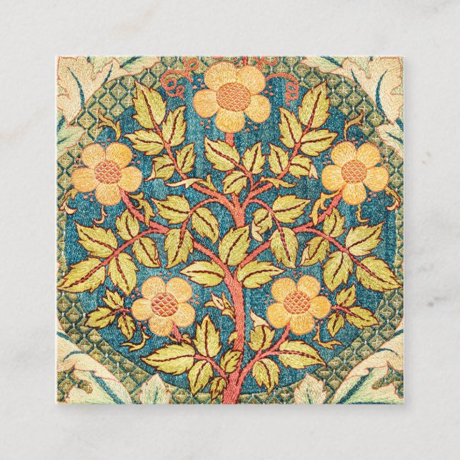 Carte De Visite Carré Rose Wreath Par William Morris (Devant)