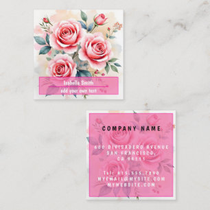 Carte De Visite Carré Roses Roses Beaux Luxe Collection Moderne
