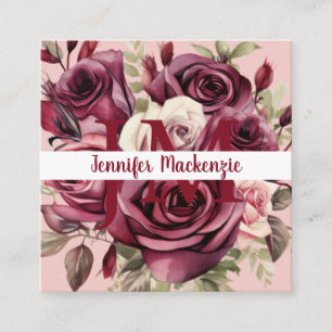 Carte De Visite Carré Roses Rouges Roses Rouges Roses Roses Roses Roses