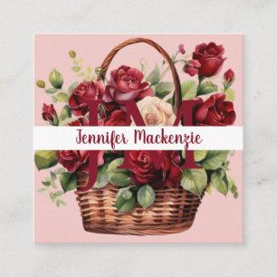 Carte De Visite Carré Roses Rouges Roses Rouges Roses Roses Roses Roses 
