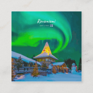Carte De Visite Carré Rovaniemi, Finlande - Aurore magique