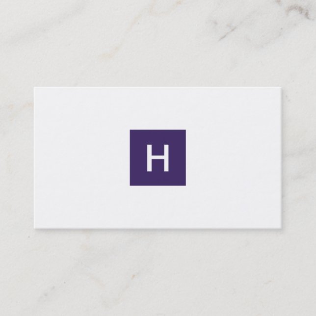 Carte De Visite Carré royal de monogramme violet (Devant)